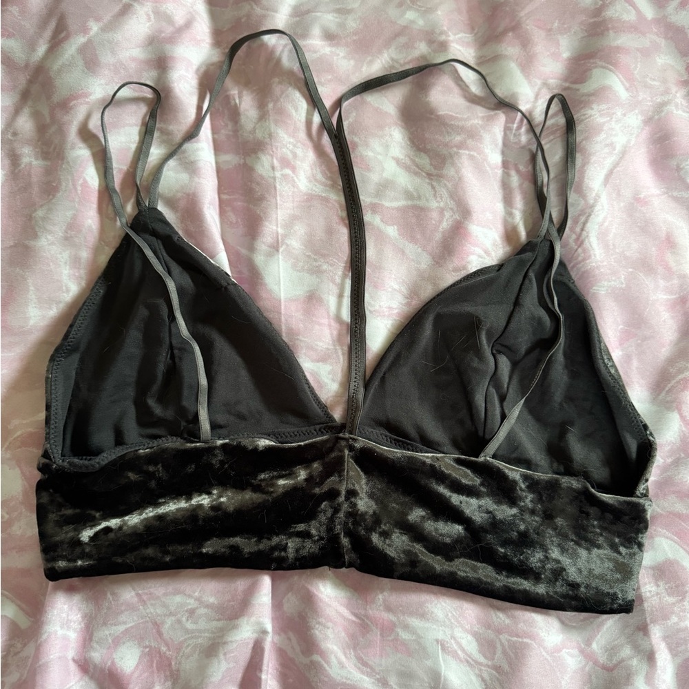 Grey Velvet Bralette - Picture 3 of 4